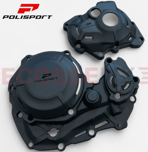 YAMAHA WR450F POLISPORT ENGINE COVERS CLUTCH & IGNITION BLACK 2024-2025