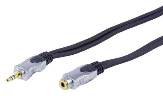 1.5m 3.5mm Jack Headphone / Audio Extension Lead - Multi Screened, 24k Gold only £5.77 from Cables 4 ALL