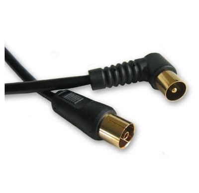 1.5m Male to Female TV Aerial Cable  4.92ft - Right Angled Plug