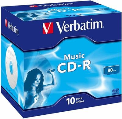 10 CD-R Blank Audio Discs in Jewel Cases  -  Verbatim 52x 700mb