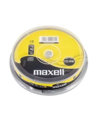 10 CD-RW Blank CD's - Maxell Spindle