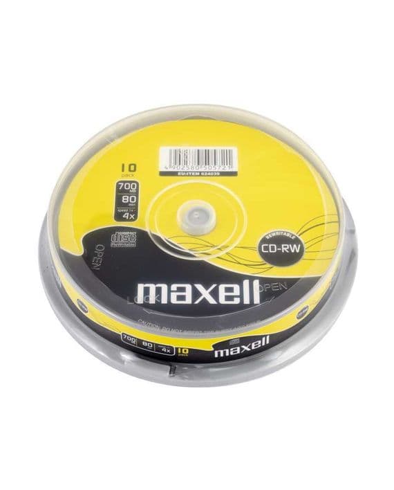 10 CD-RW Blank CD's - Maxell CDRW Spindle