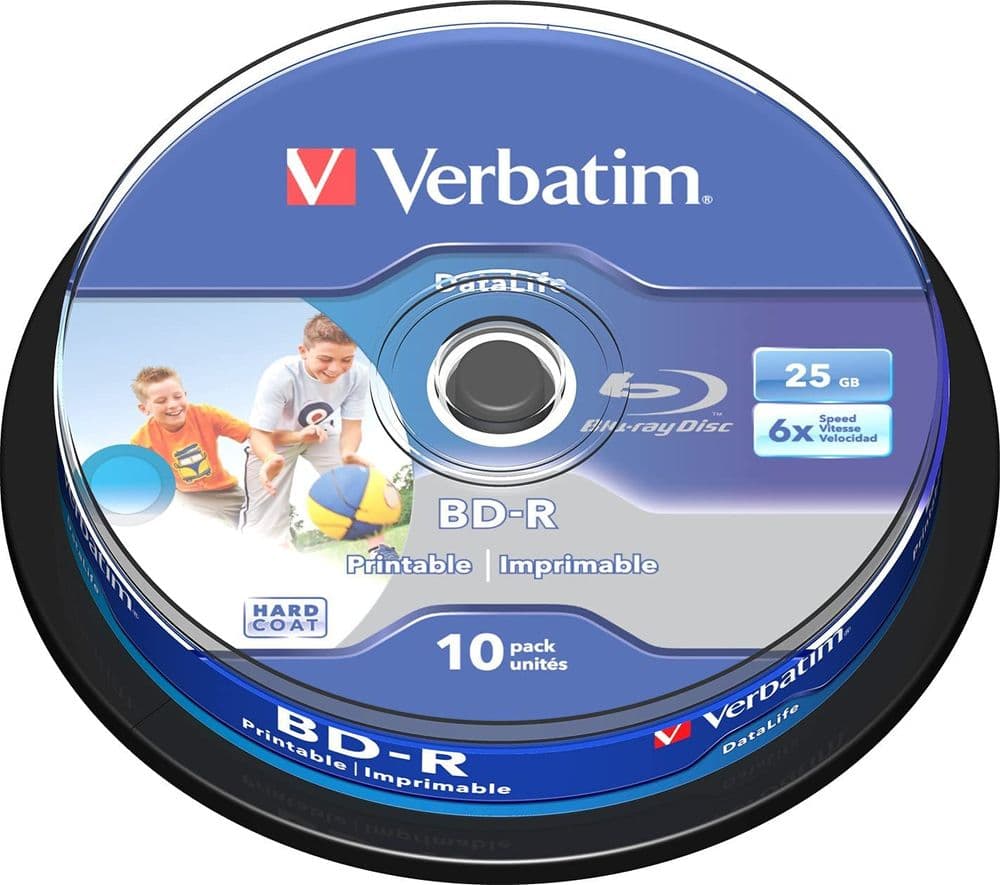10 Pack BluRay Discs Verbatim Blank BDR