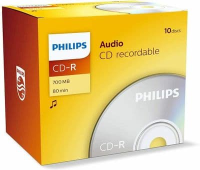 10 Philips CD-R Audio Discs in Jewel Cases