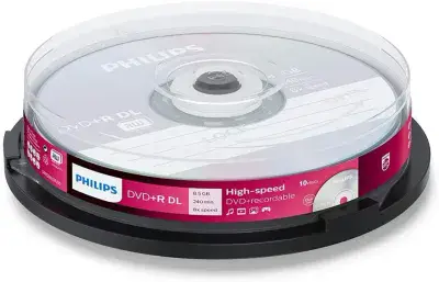 10 Philips DVD+R DUAL LAYER  DVD Discs