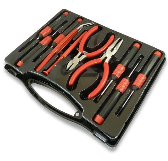 10 Piece Precision Tool Kit | Precision Screwdriver | Tweezers | Pliers | Cables4all