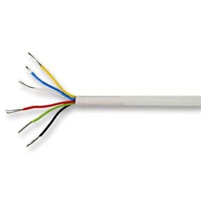 100m White Security Alarm Cable 6-Core