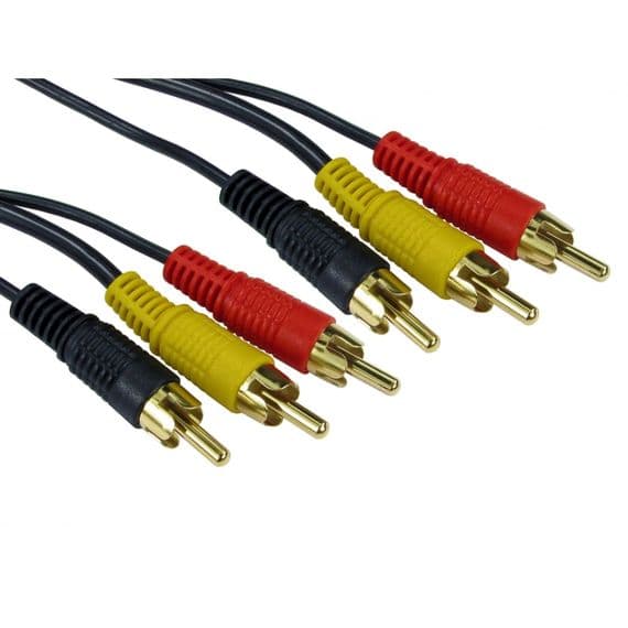 10m 3 x Phono to 3 x Phono Lead (RCA) - Audio and Video Cable