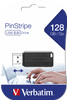 128GB USB 2.0 Flash Drive  - Verbatim Pinstripe Black