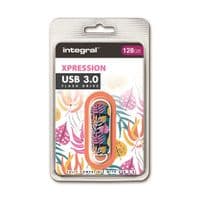 128GB USB 3.0 Flash Drive  - Integral Xpression USB Memory Stick (Leaves)