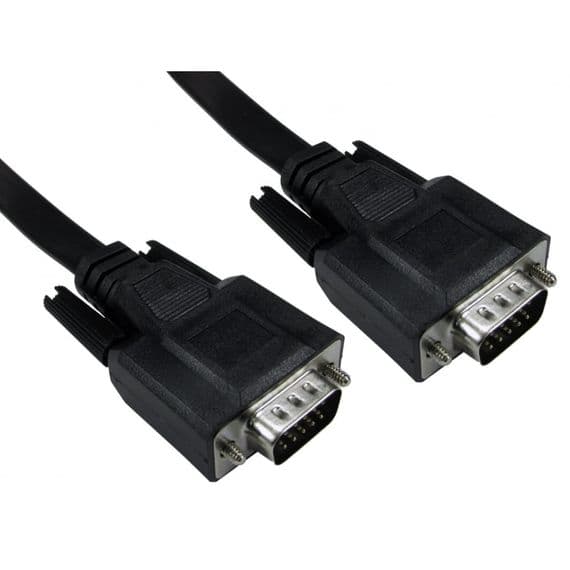 Long 15 Metre Flat SVGA / VGA Cable - 2.8mm Thick, 13mm Width | Cables4all