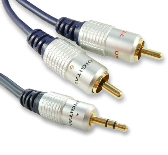 1m  Jack to RCA Phono Cable | 3.5mm to Phono Audio Cable | Cables4all
