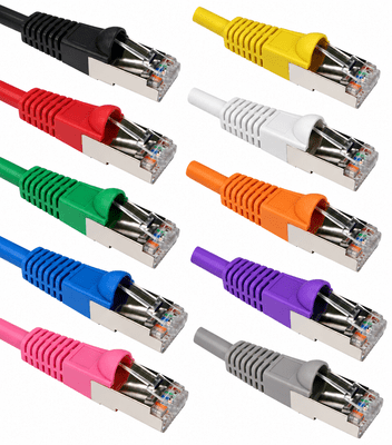 1m CAT6a Network Cable -  Screened S/FTP / Full Copper Patch Cable