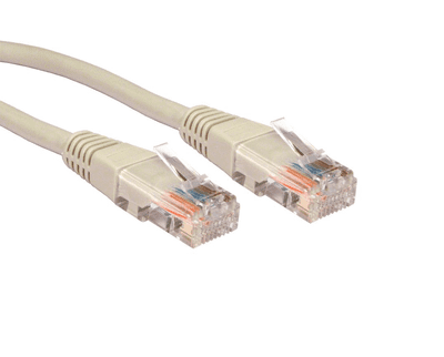 1m Ethernet Network Cable - RJ45 Plugs / CAT5e / Grey