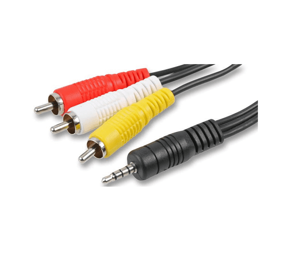 1m Jack to 3 RCA Cable - Audio and Video Camera Cable | Cables 4 ALL