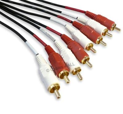 1m RCA Cable for Home Cinema 7.1 Multichannel Audio Systems - 8x RCA Phono Plug to Plug
