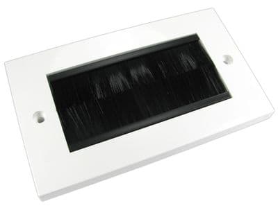 2 Gang Brush Wall Plate with Black Brush