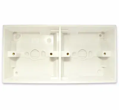2 Gang Electrical Back Box (33mm Depth) - White
