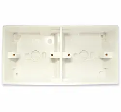2 Gang Electrical Back Box (33mm Depth) - White