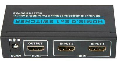 2 Port 4k HDMI Switch - HDMI 2.0 (4k @ 60Hz)