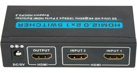 2 Port 4k HDMI Switch - HDMI 2.0 4K @ 60Hz | Cables 4 ALL