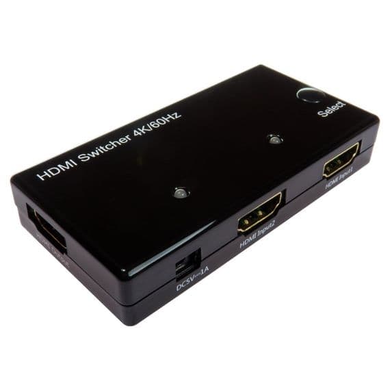 2 Port Manual HDMI Switch - Supports 4k @ 60Hz | Cables 4 ALL