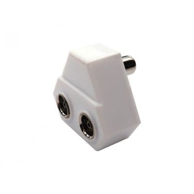 2 Port TV Aerial Splitter - TV Aerial Male to 2x Female
