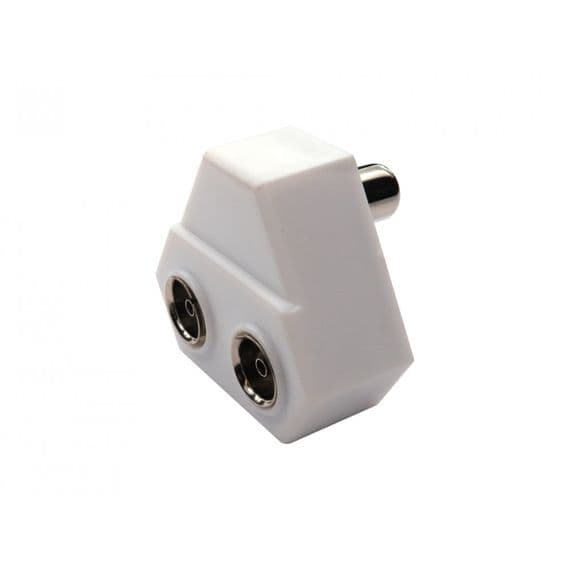 2 Port TV Aerial Splitter - TV Aerial Male to 2x Female | Cables 4ALL