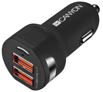 2 Port USB Car Charger / Adapter 2.4A