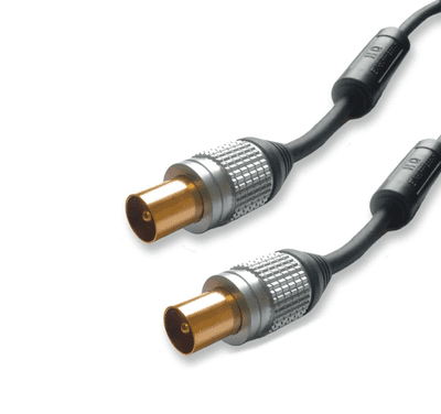 2.5m M-M TV Aerial Lead with Suppressors - Suitable for Digital TV