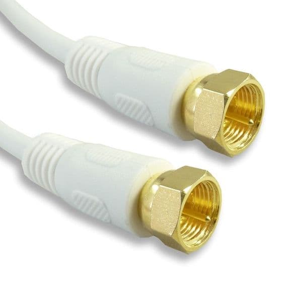 Quality 2.5m White F Connector Cable - For Satellite or TV Aerial Connections| Cables4all