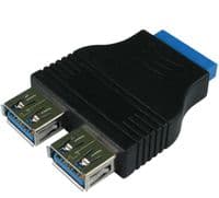 20 Pin Motherboard USB Header to 2x USB 3.0 Adapter | USB 3.0 | Cables4all