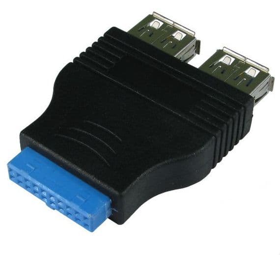 20 Pin Motherboard USB Header to 2x USB 3.0 Adapter | USB 3.0 | Cables4all