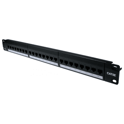 24 Port CAT5e Patch Panel (Plug in Front and Reverse)