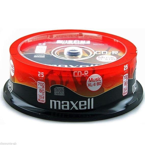 25 Audio CD's - Maxell Blank CDR Discs  | Cables 4 ALL