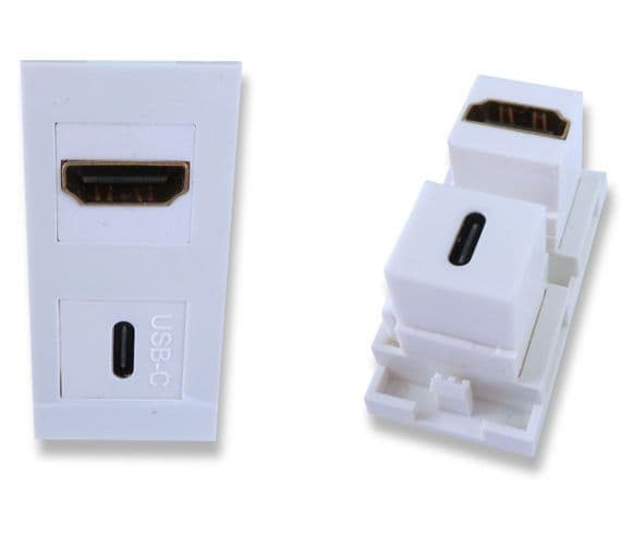 25mm HDMI and USB C  Euro Module - Snap In  Easy Connect | Cables 4 ALL