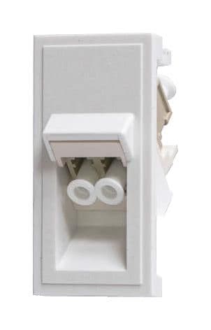 25mm LC  Angled Multimode Fibre Optic Module, White - Module - Snap In | Cables 4 ALL