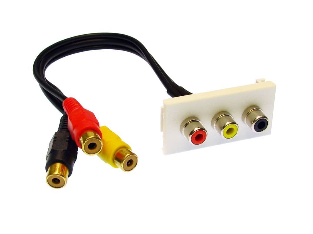 25mm RCA Audio / Video Module Snap in