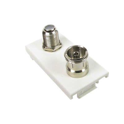 25mm Snap in F Connector and TV Coaxial (Aerial) Module - Satellite / TV Aerial