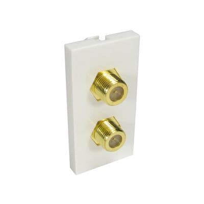 25mm Snap in Twin F Connector Module - Satellite / TV Aerial