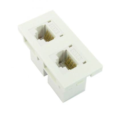 25mm Twin CAT6 Euro Module - Snap In RJ45 Easy Connect