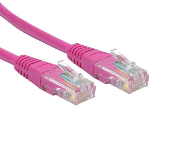 Pink 2m CAT5e Ethernet Network Cable - RJ45 Plugs / Cables4all