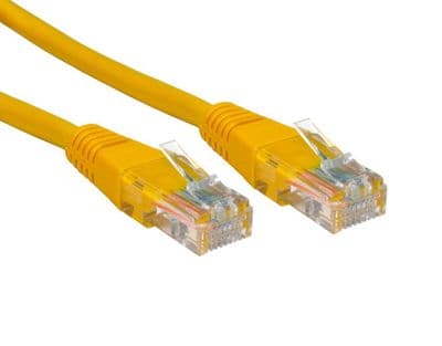 2m Ethernet Network Cable - RJ45 Plugs / CAT5e / Yellow