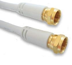 2M F Type Satellite / TV Antenna Cable - F-Type White 2 metre