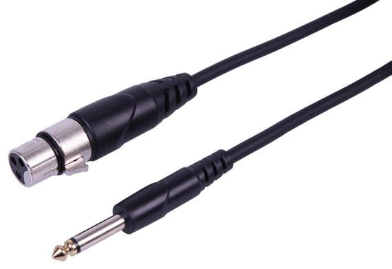 2m XLR Female to 6.35mm Mono Jack Cable | 3 Pin XLR to 1/4