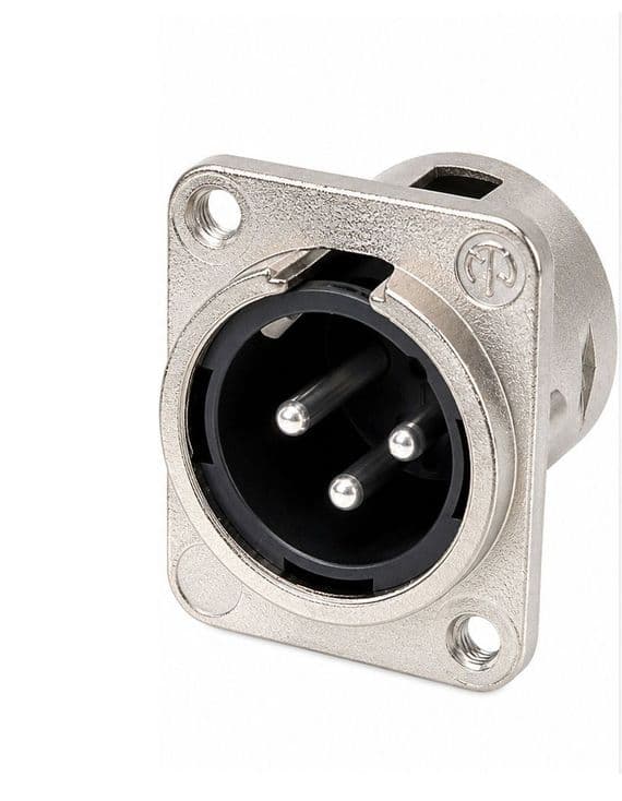 3 Pin Male XLR Panel Mount Connector | Neutrik