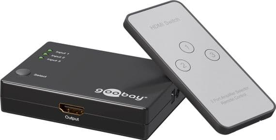 3 Port HDMI Switch With Remote Control | 1080p