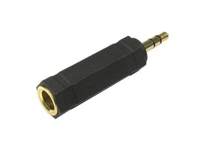 3.5mm PLUG TO 6.35mm Socket Adapter -  For Stereo Audio Use