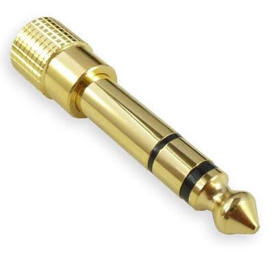 3.5mm to 6.35mm Stereo Headphone Adaptor - Fully Gold Plated