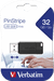 32GB USB 2.0 Flash Drive  - Verbatim Pinstripe Black